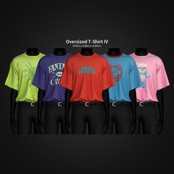 Alpha Oversized T Shirt IV by simsfinds - The Sims 4 Custom Content