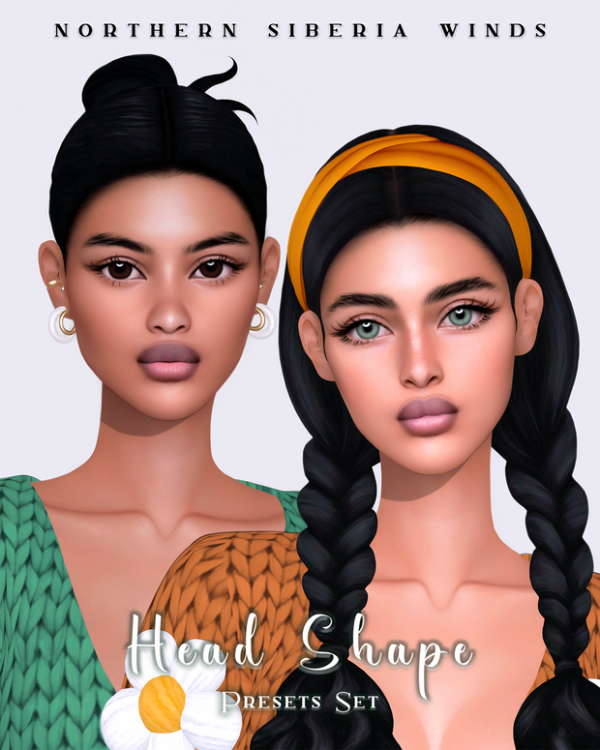 Mix HEAD SHAPE PRESETS SET by simsfinds - The Sims 4 Custom Content