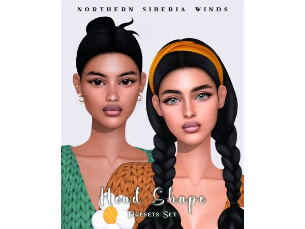 Mix HEAD SHAPE PRESETS SET by northernsiberiawinds - The Sims 4 Custom Content