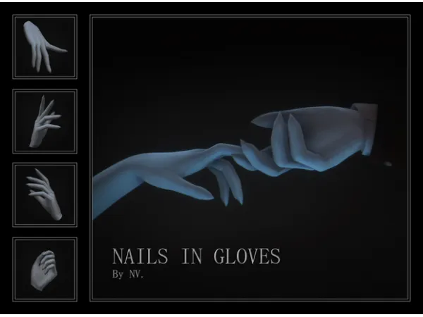 Alpha NAILS IN GLOVES by NV Games - The Sims 4 Custom Content