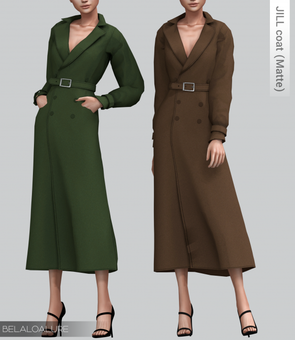 Alpha Belaloallure Jill coat matte by simsfinds - The Sims 4 Custom Content