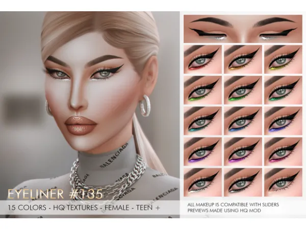 Alpha EYELINER 135 - The Sims 4 Custom Content