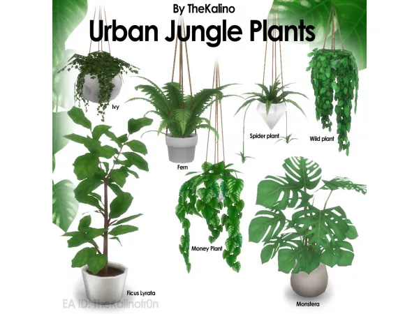 Maxis Match kalino thesims Urban Jungle Plants - The Sims 4 Custom Content