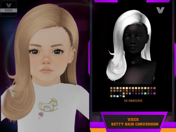 Alpha VICCS_BETTY HAIR CONVERTED FOR TODDLER (MESH by SIMPLICIATY) - The Sims 4 Custom Content