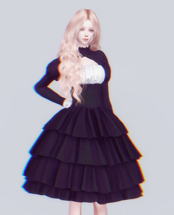 Alpha Halloween gothic dress by simsfinds - The Sims 4 Custom Content