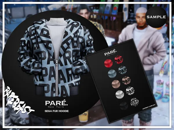 Alpha PARE Sega Fur Hoodie (Sample) - The Sims 4 Custom Content