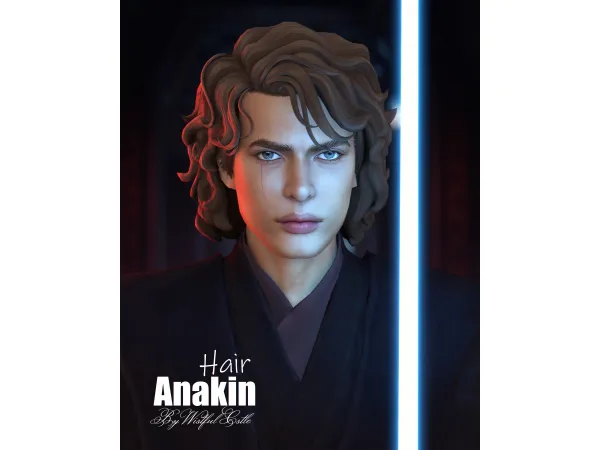 Maxis Match Anakin (unisex hair) by Wistful Castle - The Sims 4 Custom Content