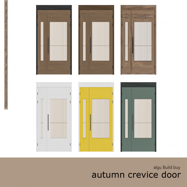 Alpha [algu] autumn crevice door by simsfinds - The Sims 4 Custom Content