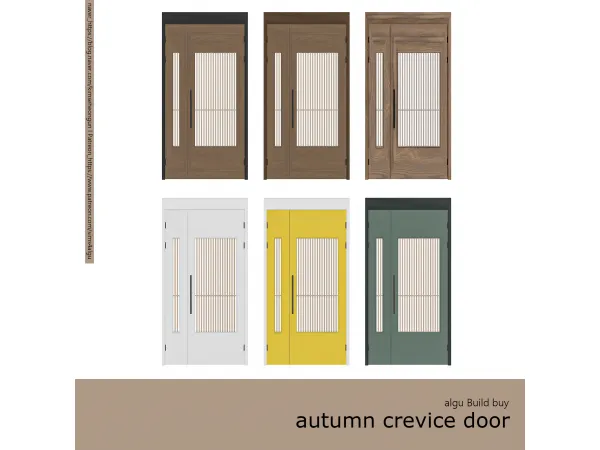 Alpha [algu] autumn crevice door by algu - The Sims 4 Custom Content