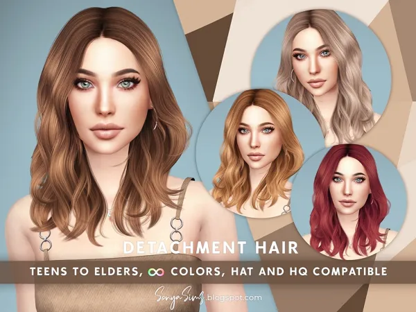 Alpha Detachment Hair NOW FREE by SonyaSims - The Sims 4 Custom Content