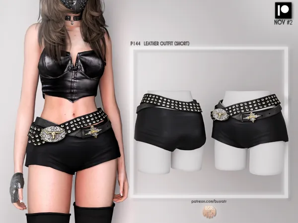 Alpha LEATHER SET (SHORT) P144 HQ - The Sims 4 Custom Content