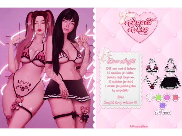 Alpha cuupid corp bow bikini - The Sims 4 Custom Content
