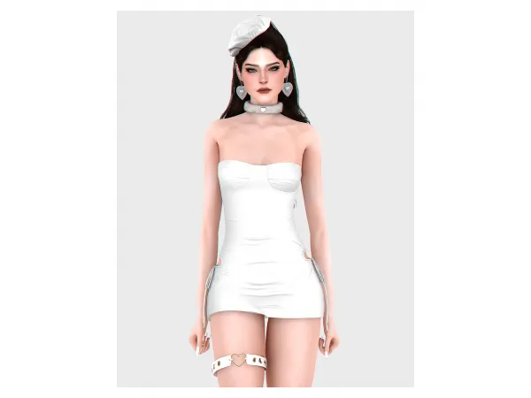 Alpha Tie Cut Out Dress by BackTrack - The Sims 4 Custom Content