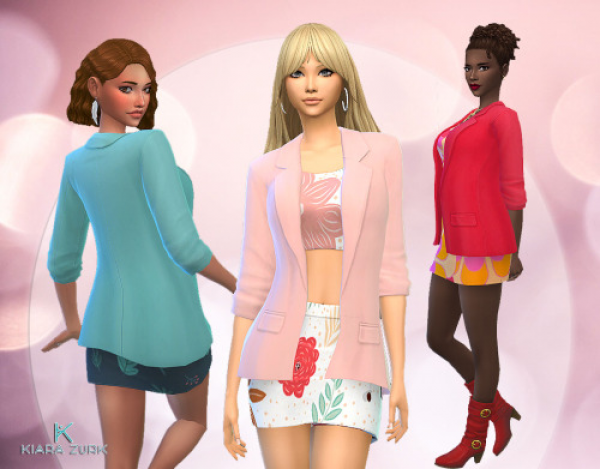 Maxis Match Blazer Skirt Set by simsfinds - The Sims 4 Custom Content