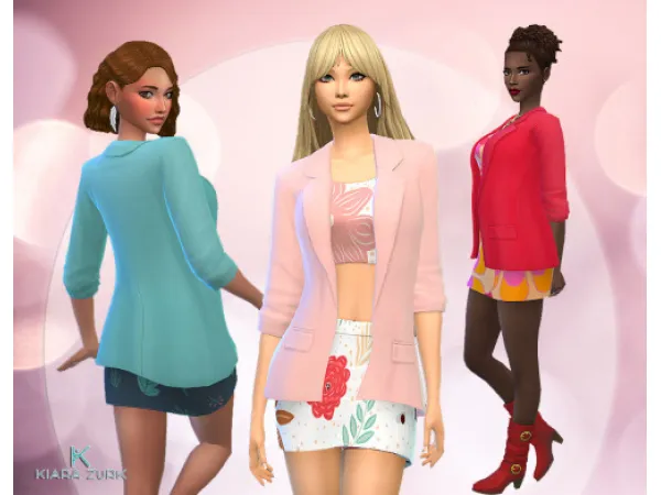 Maxis Match Blazer Skirt Set - The Sims 4 Custom Content