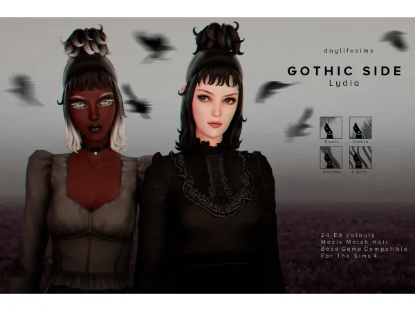 Maxis Match GOTHIC SIDE SET Lydia by Daylife Sims - The Sims 4 Custom Content