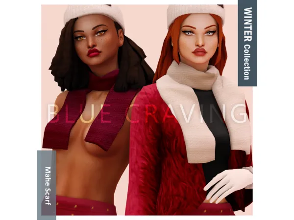 Alpha Blue Craving Mahe Scarf - The Sims 4 Custom Content