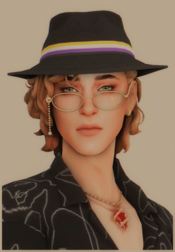 Maxis Match PRIDE STRIPE FEDORA by simsfinds - The Sims 4 Custom Content