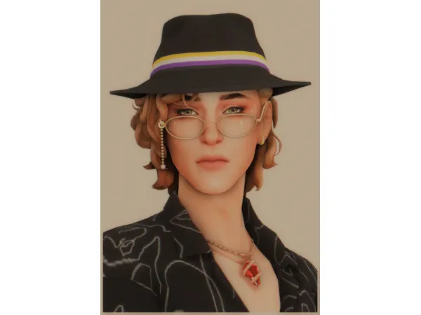 Maxis Match PRIDE STRIPE FEDORA by Adelar - The Sims 4 Custom Content