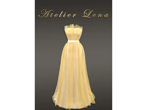 Alpha [Atelier Lena] Canary Dress by Atelier Lena - The Sims 4 Custom Content