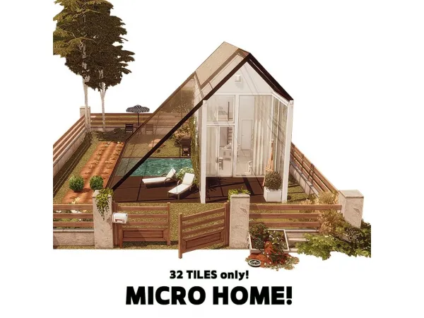 Maxis Match Micro home Loft l Newcrest Oak Alcove by Planet_Kanami - The Sims 4 Custom Content