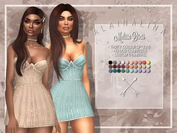 Mix Melissa Dress - The Sims 4 Custom Content