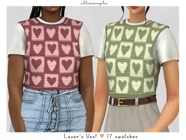 Alpha elliesimple lover's vest (early access) - The Sims 4 Custom Content