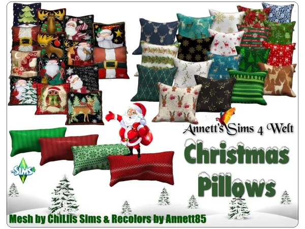 Mix Christmas Pillows by Annett's Sims 4 Welt ASW - The Sims 4 Custom Content