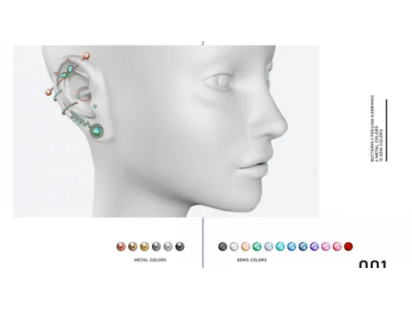 Alpha Butterfly Feeling Earrings Set by LeahLillith - The Sims 4 Custom Content