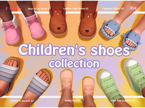 Mix Children's shoes collection 01 by jiussims - The Sims 4 Custom Content