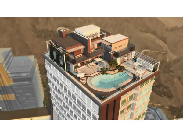 Mix LUXURY PENTHOUSE WITH 5 BEDROOMS by mtsims - The Sims 4 Custom Content