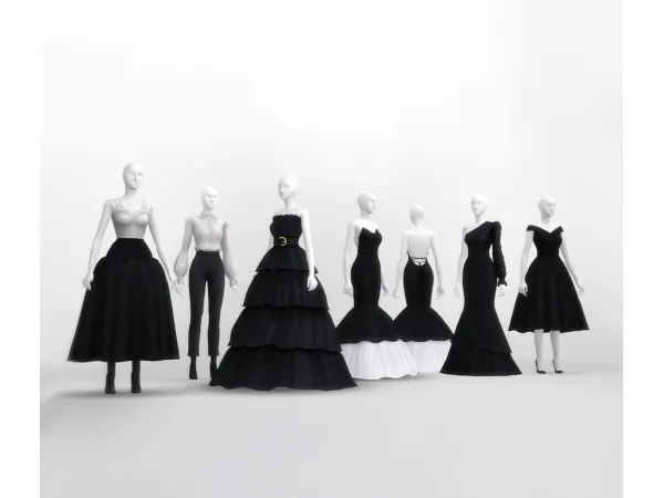 Maxis Match Black Couture (20 Color) by Rusty's - The Sims 4 Custom Content