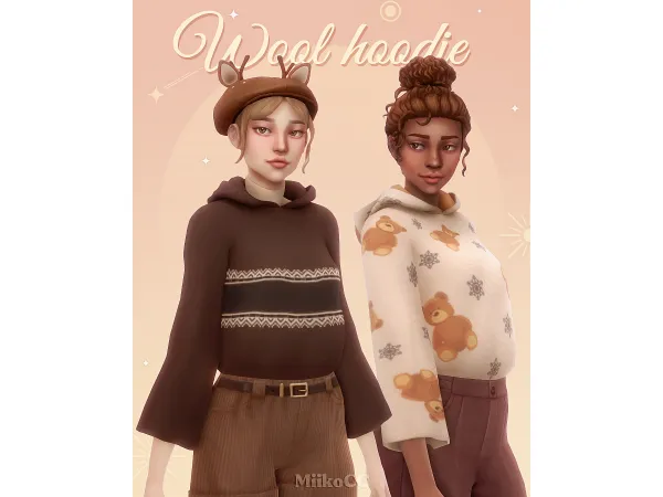 Maxis Match Wool hoodie by Miiko - The Sims 4 Custom Content