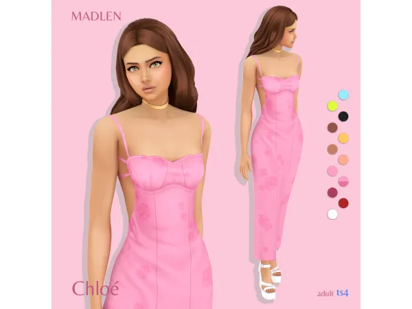 Maxis Match Chloé Dress by Madlen - The Sims 4 Custom Content