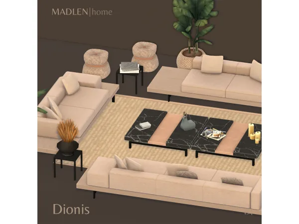 Maxis Match Dionis Living Set by Madlen - The Sims 4 Custom Content