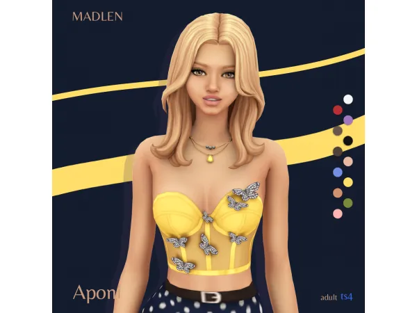 Alpha Aponi Corset by Madlen - The Sims 4 Custom Content