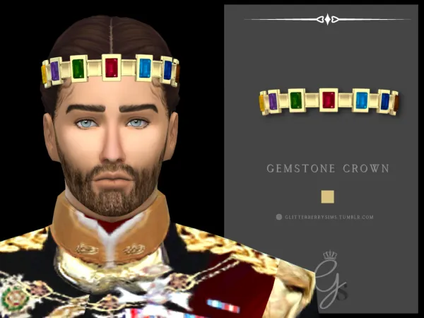 Mix Gemstone Crown by Glitterberry Sims - The Sims 4 Custom Content