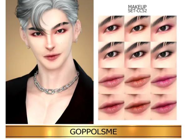 Alpha GOLD MAKEUP SET CC52 by GPME - The Sims 4 Custom Content