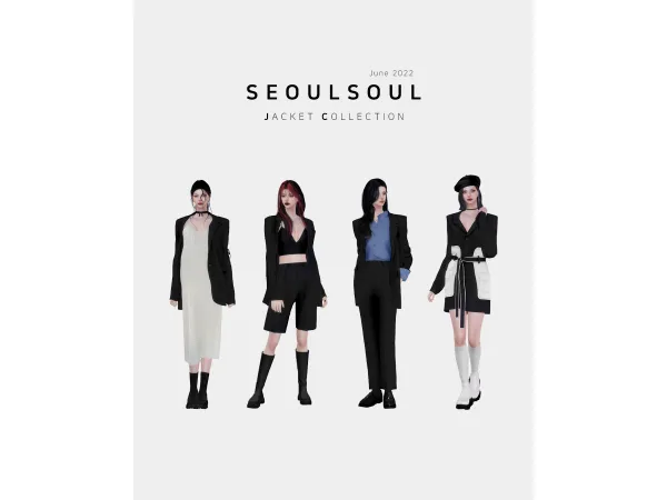 Alpha [Re upload for free] Jacket Collection by SEOULSOUL - The Sims 4 Custom Content