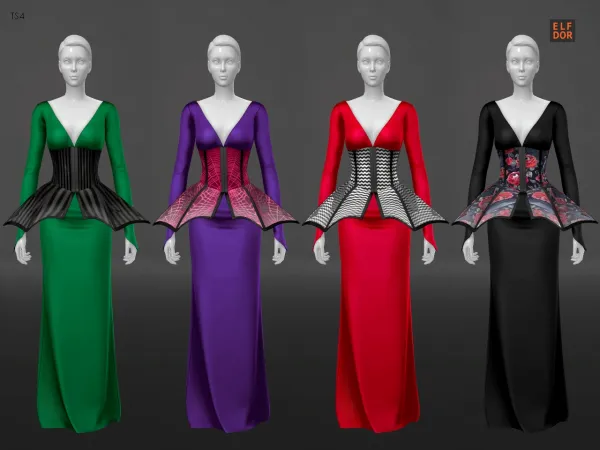 Alpha Sifix Araneae Gown RC - The Sims 4 Custom Content