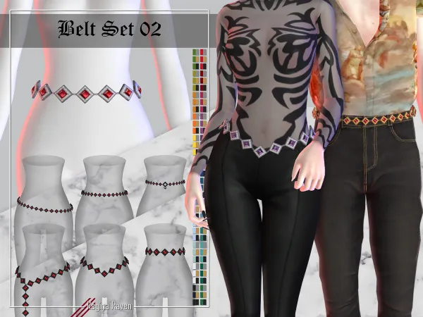 Mix Belt Set 02 by Regina Raven - The Sims 4 Custom Content