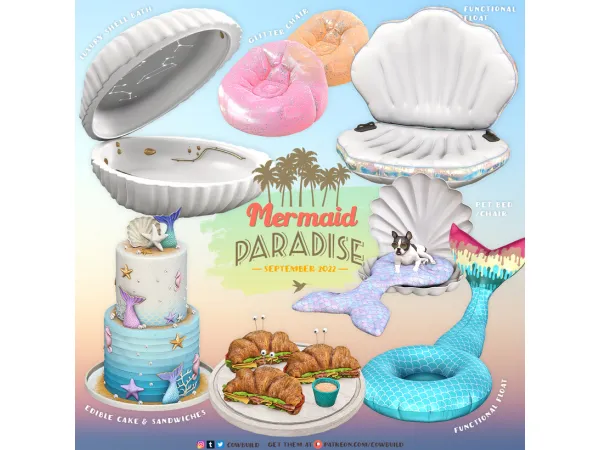 Alpha Mermaid Paradise Set by cowbuild - The Sims 4 Custom Content