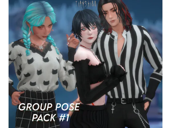 Alpha GRUPO 1 pose pack by tianshi88 - The Sims 4 Custom Content
