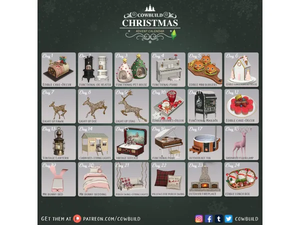 Alpha December 2021 Advent Calendar (Free) by cowbuild - The Sims 4 Custom Content