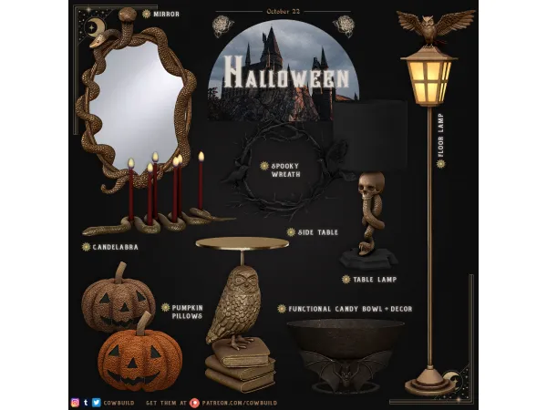 Maxis Match October 2022 Set (1) Halloween by Cowbuild - The Sims 4 Custom Content