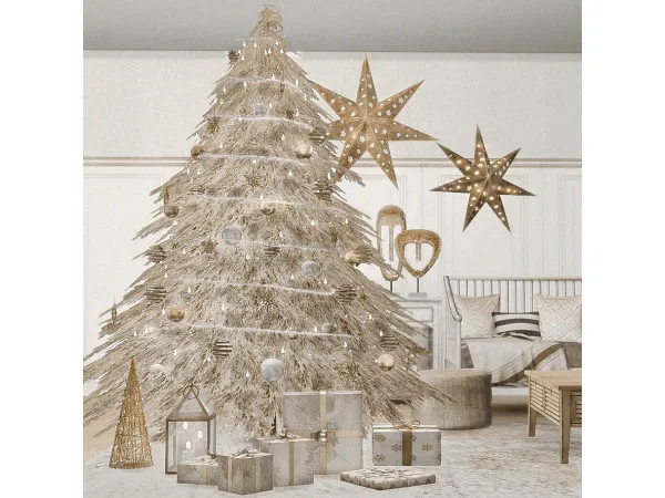 Mix Pampas Christmas tree by Sims4Luxury - The Sims 4 Custom Content