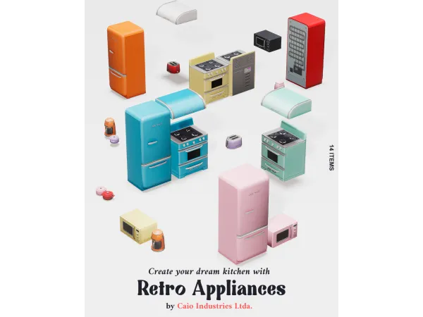 Maxis Match Retro Appliances Part 1 2 by Caio - The Sims 4 Custom Content