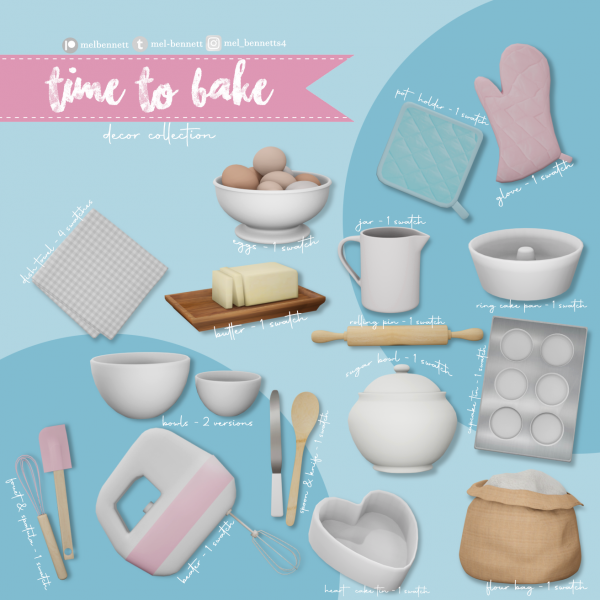 Mix Time to Bake Collection by melbennett - The Sims 4 Custom Content