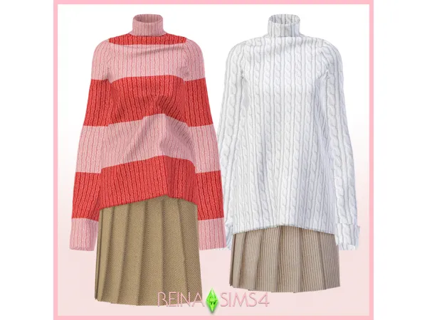 Alpha REINA_TS4_LONG SWEATERSKIRTS_VER12 by Reina Sims4 - The Sims 4 Custom Content