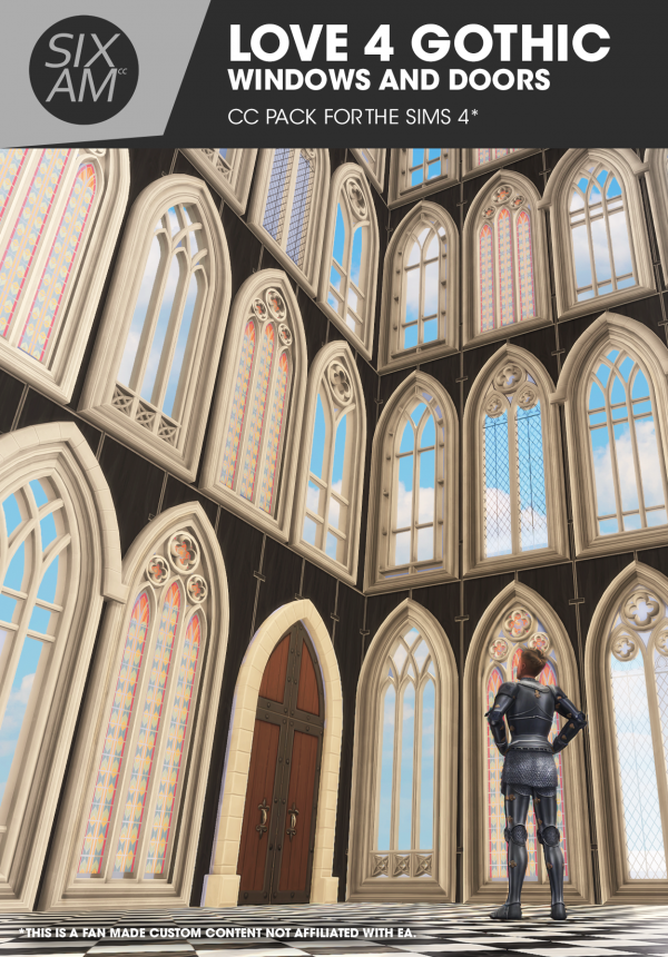 Mix Love for Gothic Windows and Doors ( Pack for ) by simsfinds - The Sims 4 Custom Content